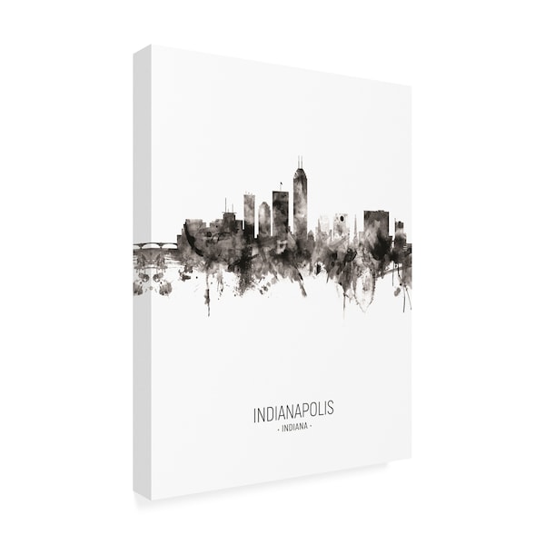 Michael Tompsett 'Indianapolis Indiana Skyline Portrait II' Canvas Art,35x47